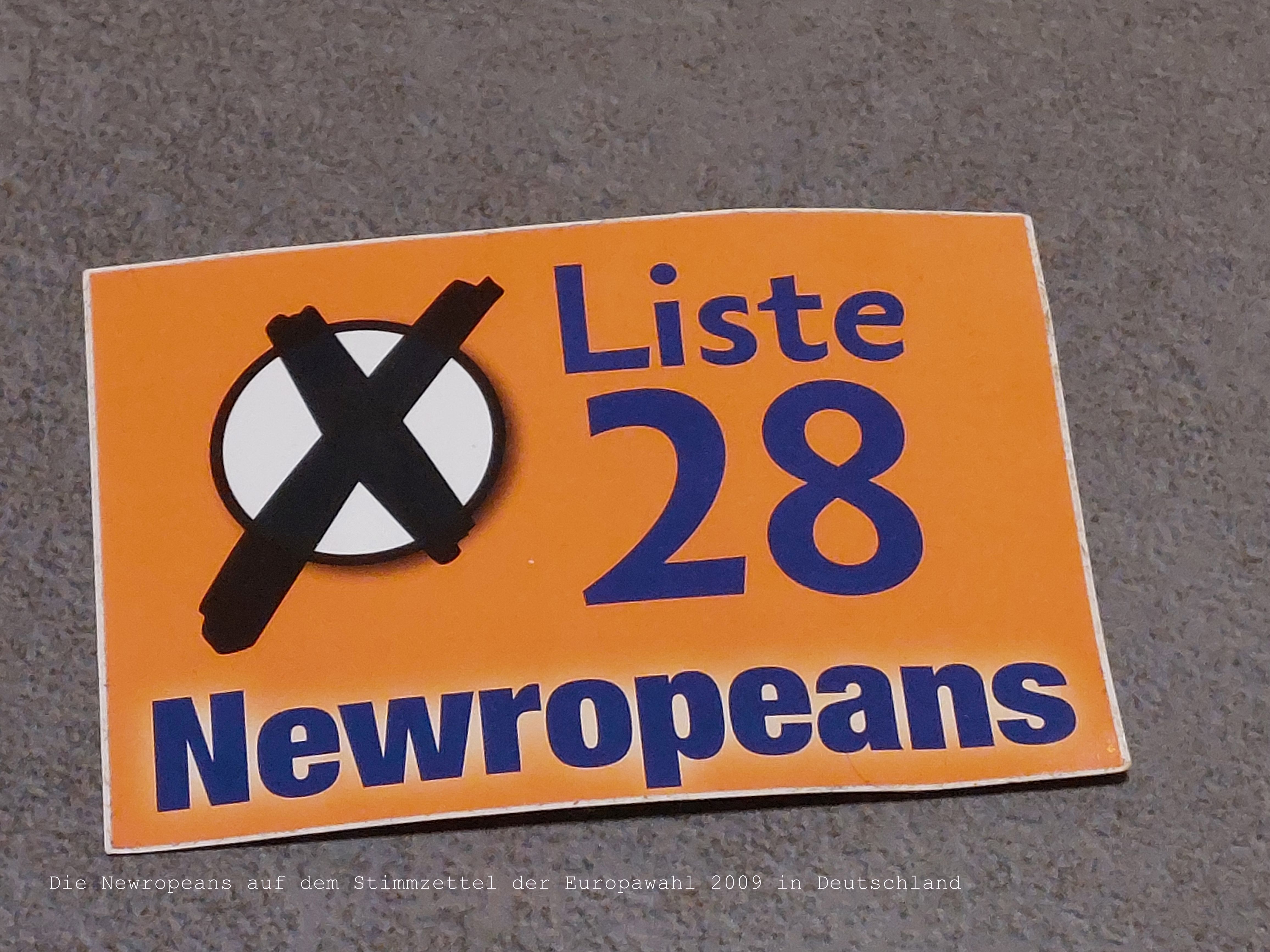 Auf dem deutschen Stimmzettel der Europawahl von 2009 waren die Newropeans Liste 28